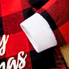 Baby Merry Christmas Checks Romper O105 | 9M | Red Black