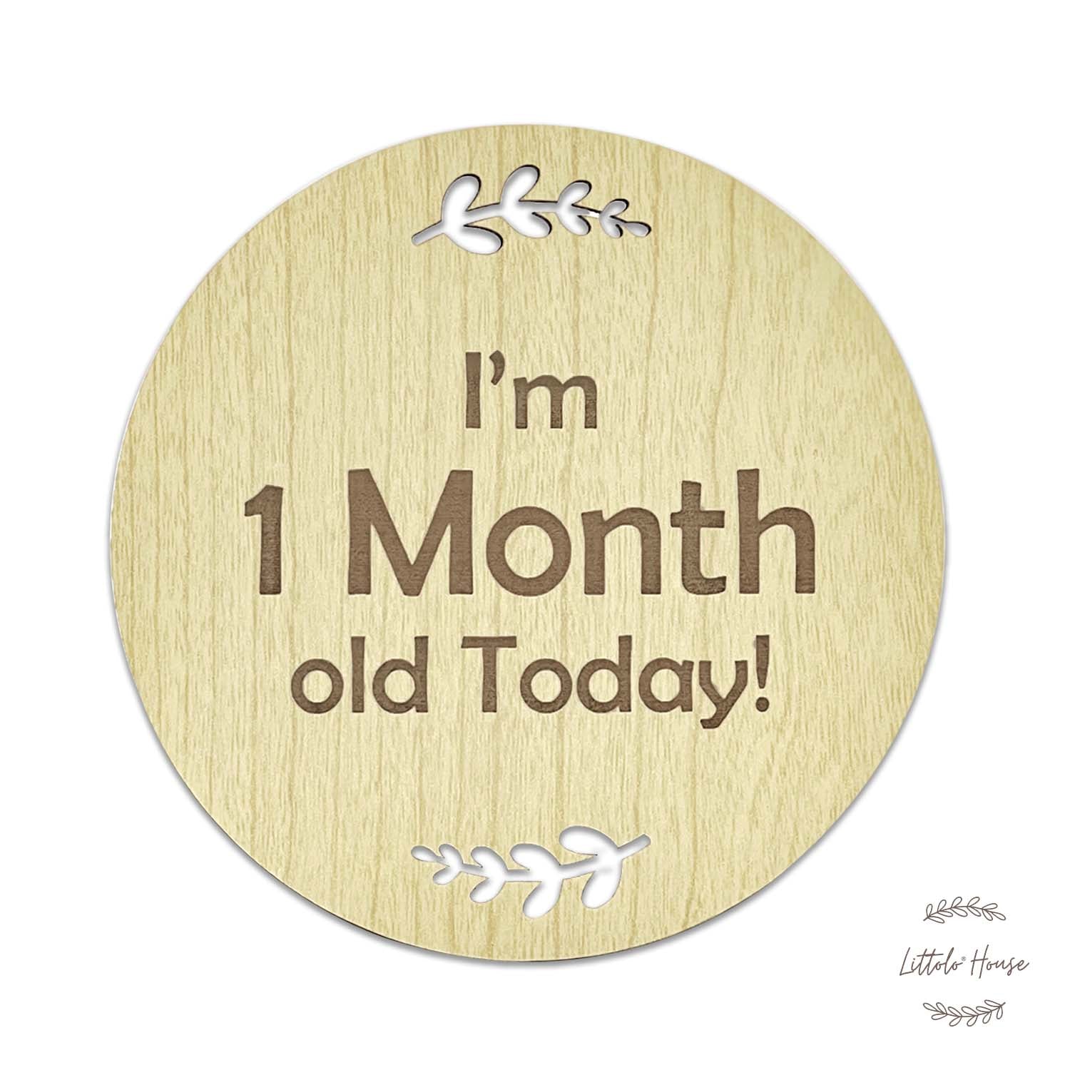 Milestone Cards Set of 12 | Wooden Decorative | Natural Wood