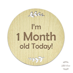 Milestone Cards Set of 12 | Wooden Decorative | Natural Wood