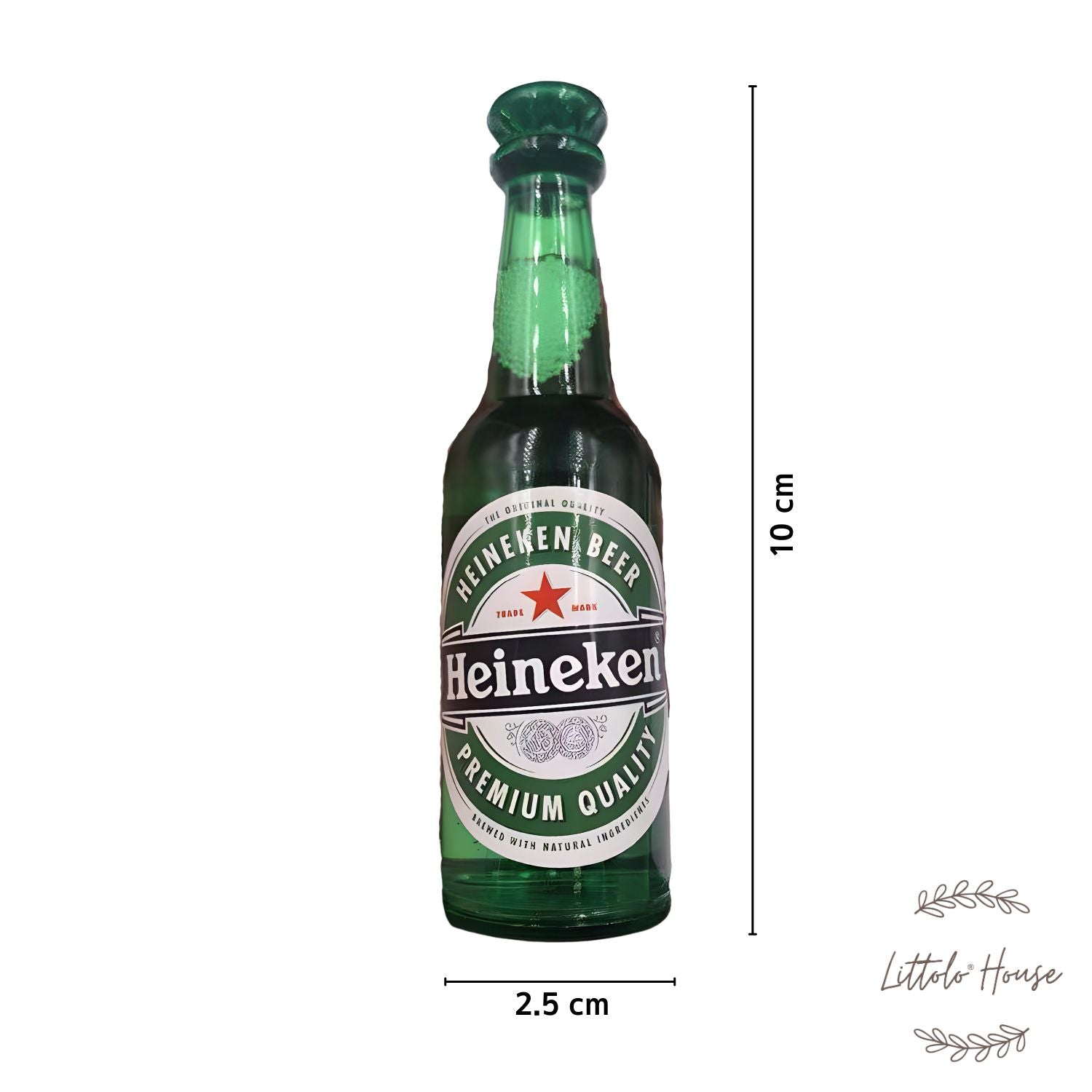 Mini Beer Bottle Miniature D077 | Pack of 1 | Heineken Green