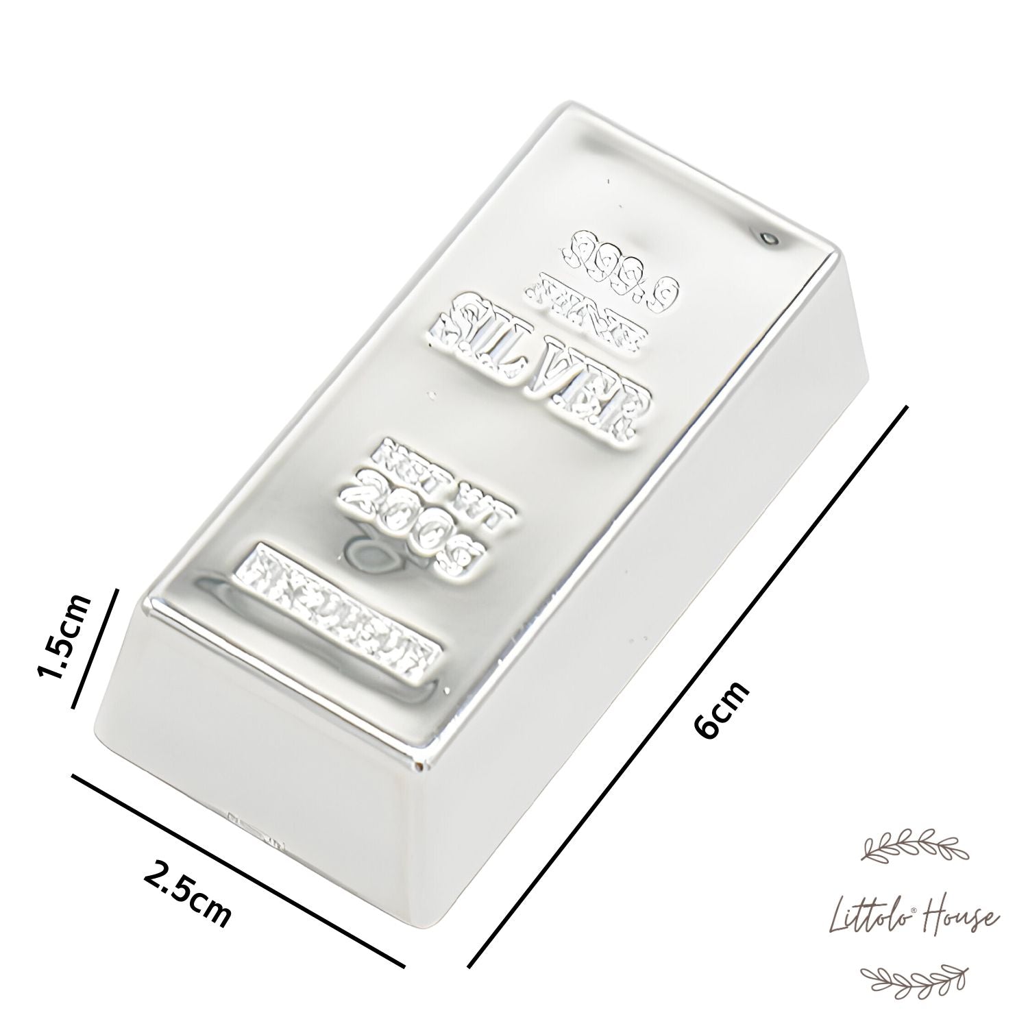 Fake Mini Silver Bar D063 | Pack of 1 | Silver