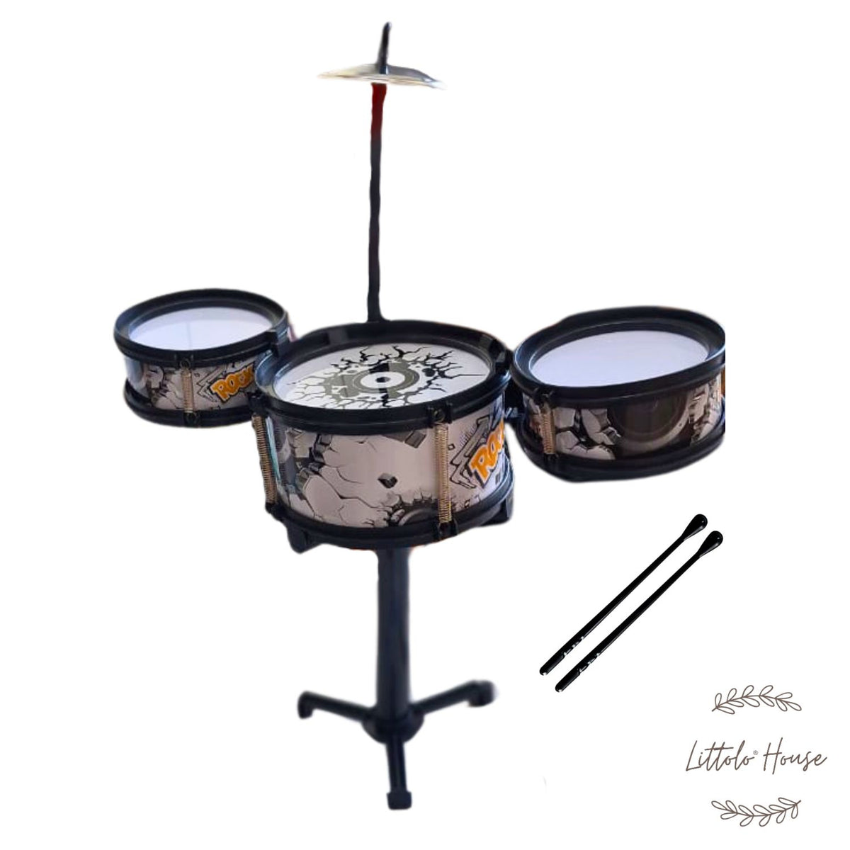 Rockstar Drum Miniature D070 | Pack of 1 | Black White