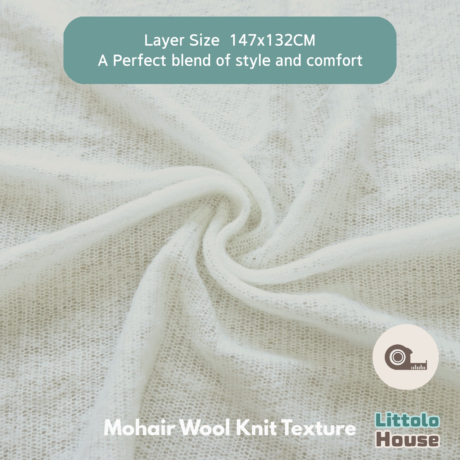 Mohair Wool Knit Layer L038 | Milky White