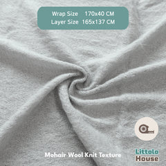 Mohair Wool Knit Layer with Wrap Set of 2 SR063 | NB | Grey