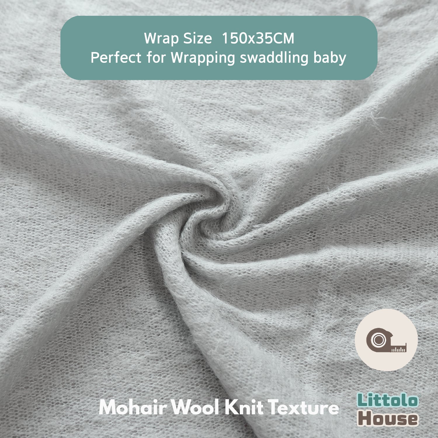 Mohair Wool Knit Wrap | Grey