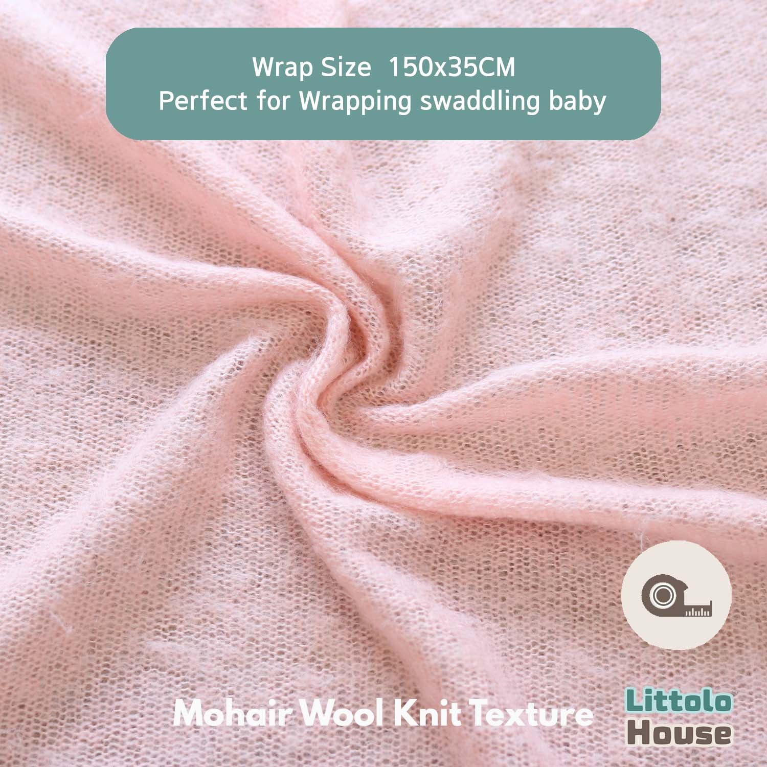 Mohair Wool Knit Wrap | Light Pink