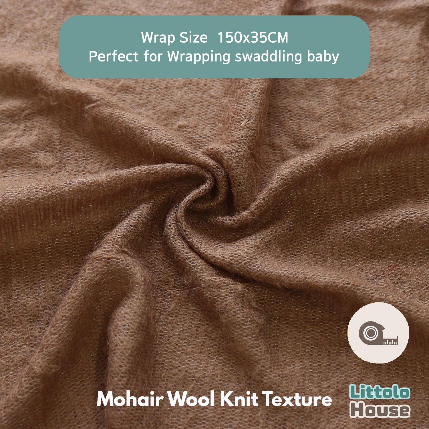 Mohair Wool Knit Wrap | Light Coffee