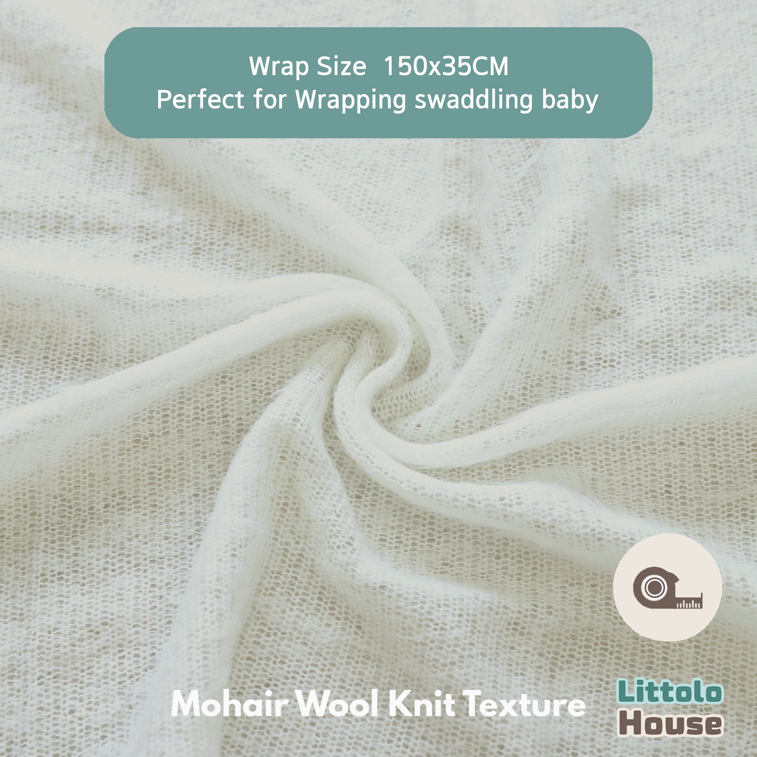 Mohair Wool Knit Wrap | Milky White