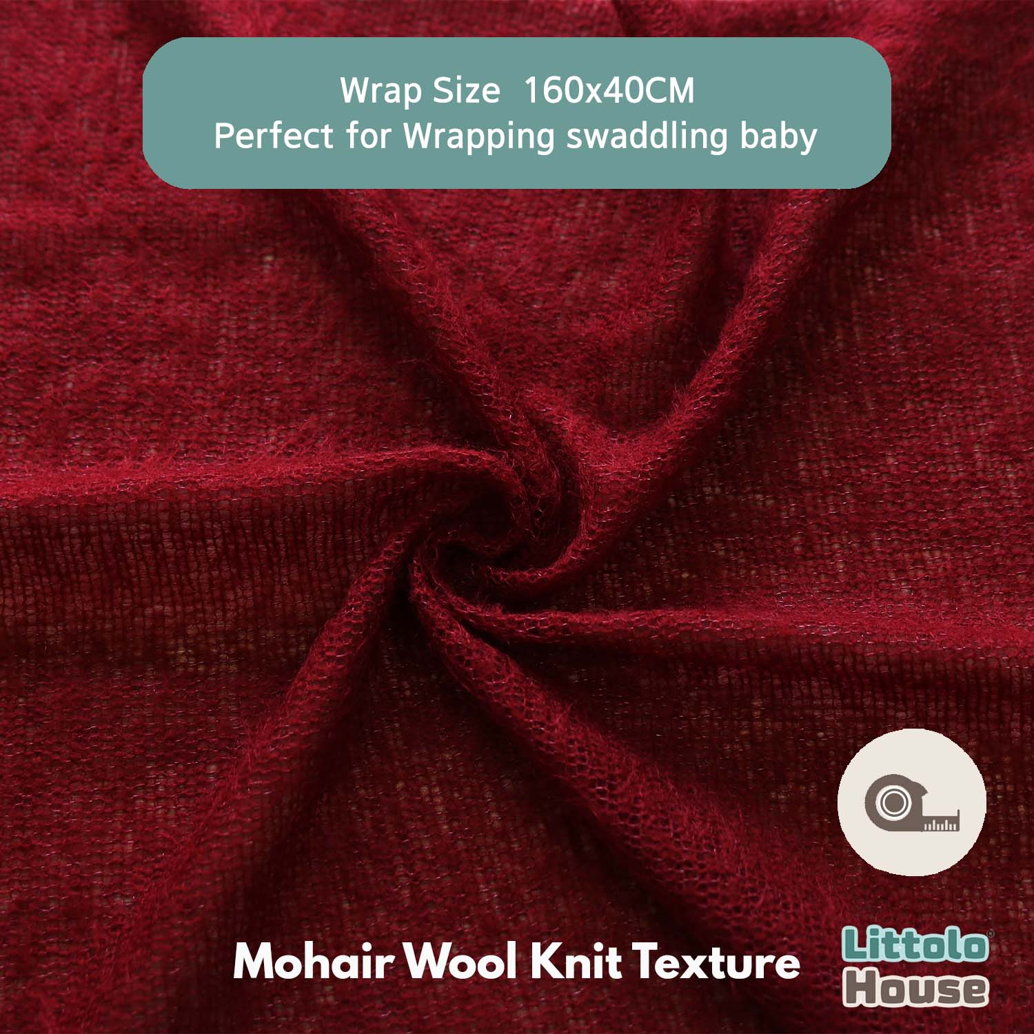 Mohair Wool Knit Wrap | Wine Red