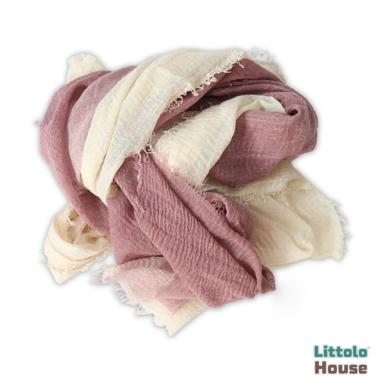 Muslin Swaddle Dual shade Wrap | Thistle Cream