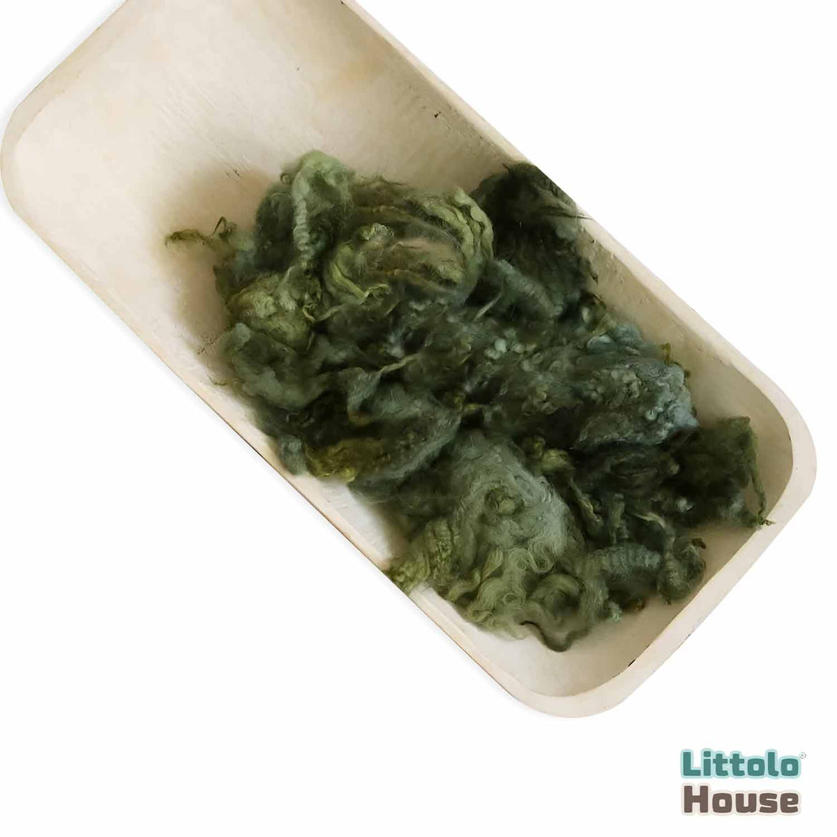 Natural Fluffy Wool Stuffer Layer L027 | 100GM | Algae Green Shades