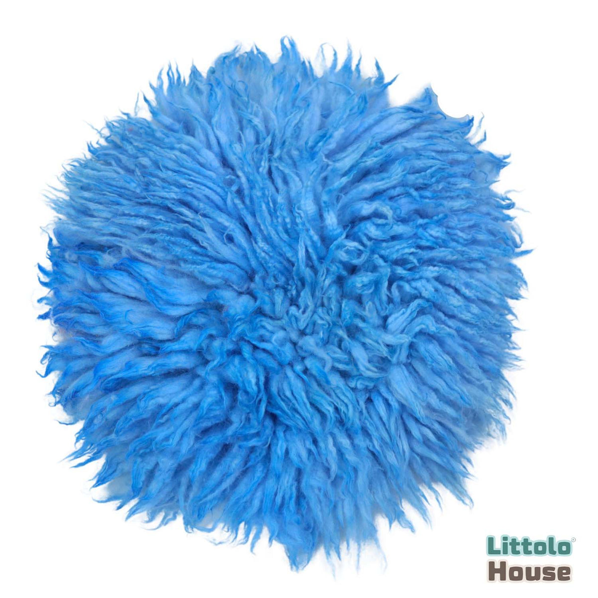 Natural Wool Fleece Dual Shade Curly Fur | 35 CMS | Blue Shades