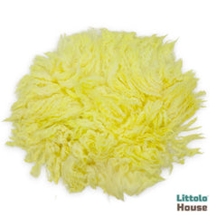 Natural Wool Fleece Dual Shade Curly Fur | 35 CMS | Lemon Yellow