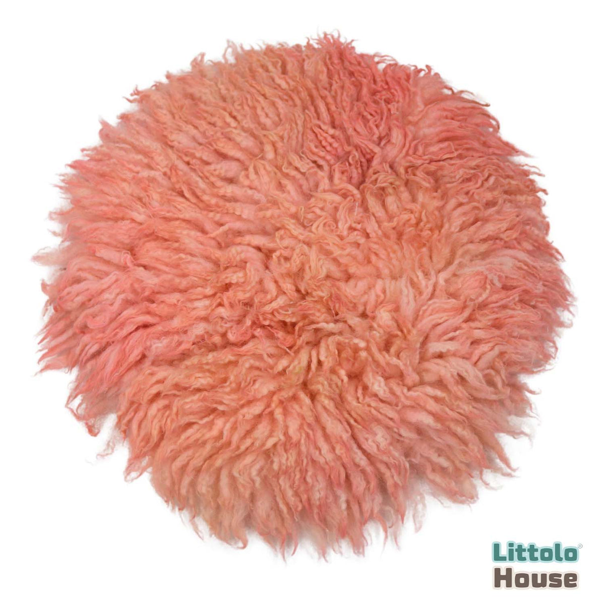 Natural Wool Fleece Dual Shade Curly Fur | 35 CMS | Pink Peach Shades