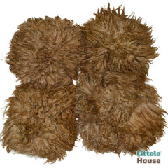 Natural Wool Fleece Dual Shade Curly Fur | 35 CMS | Wheat Shades