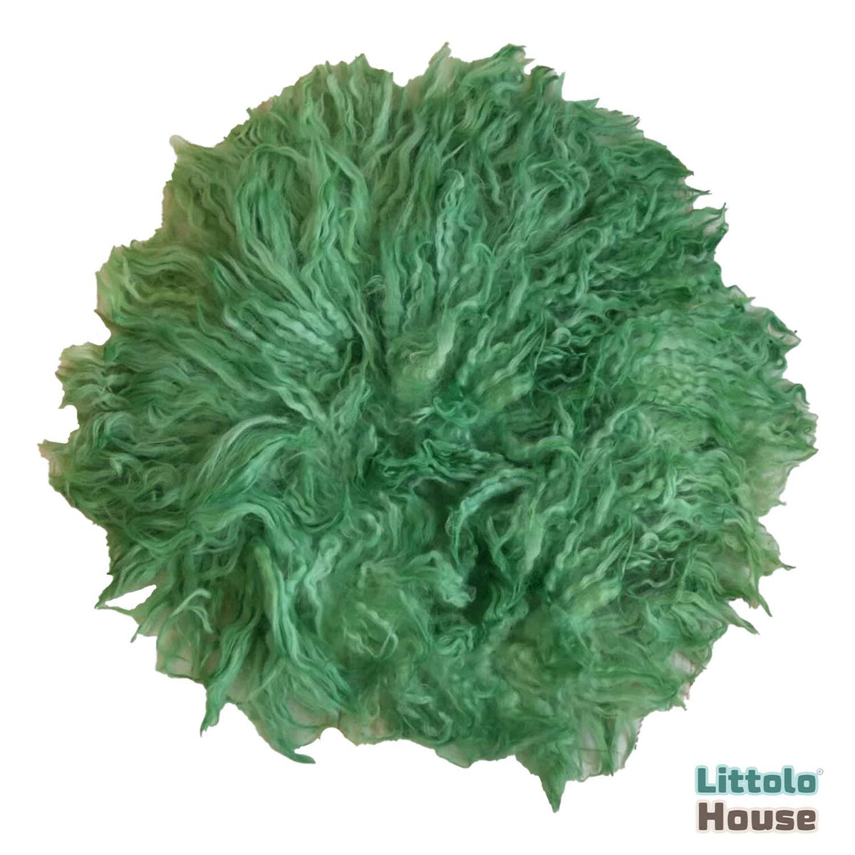 Natural Wool Fleece Dual Shade Curly Fur F005 | 35 CMS | Green Shades