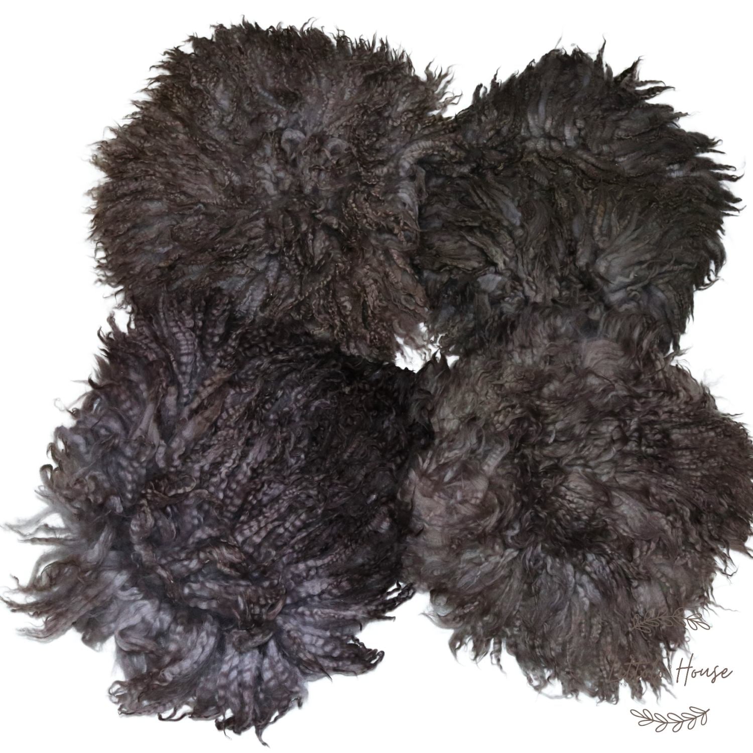 Natural Wool Fleece Dual Shade Curly Fur F005 | 35 CMS | Grey Shades