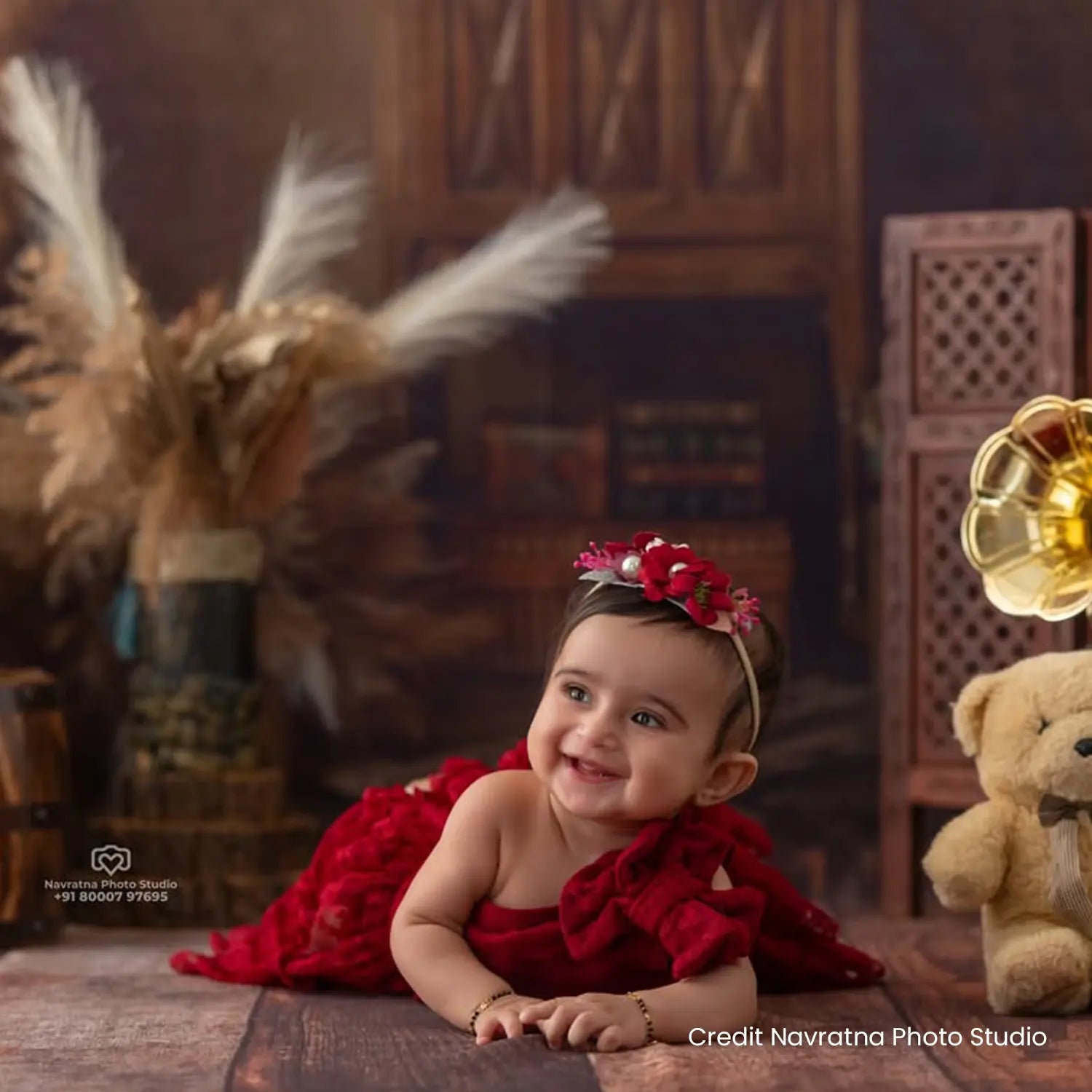 Baby Girl Pearl Flower Hairband H028 | 2Y | Cherry