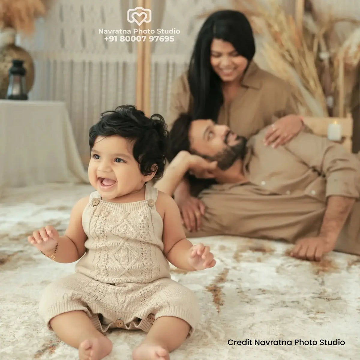 Baby Knit Romper Outfit O041 | 9M | Beige