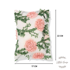 Attached Flower Net Pillow P16 Pack of 1 | NB | Off White