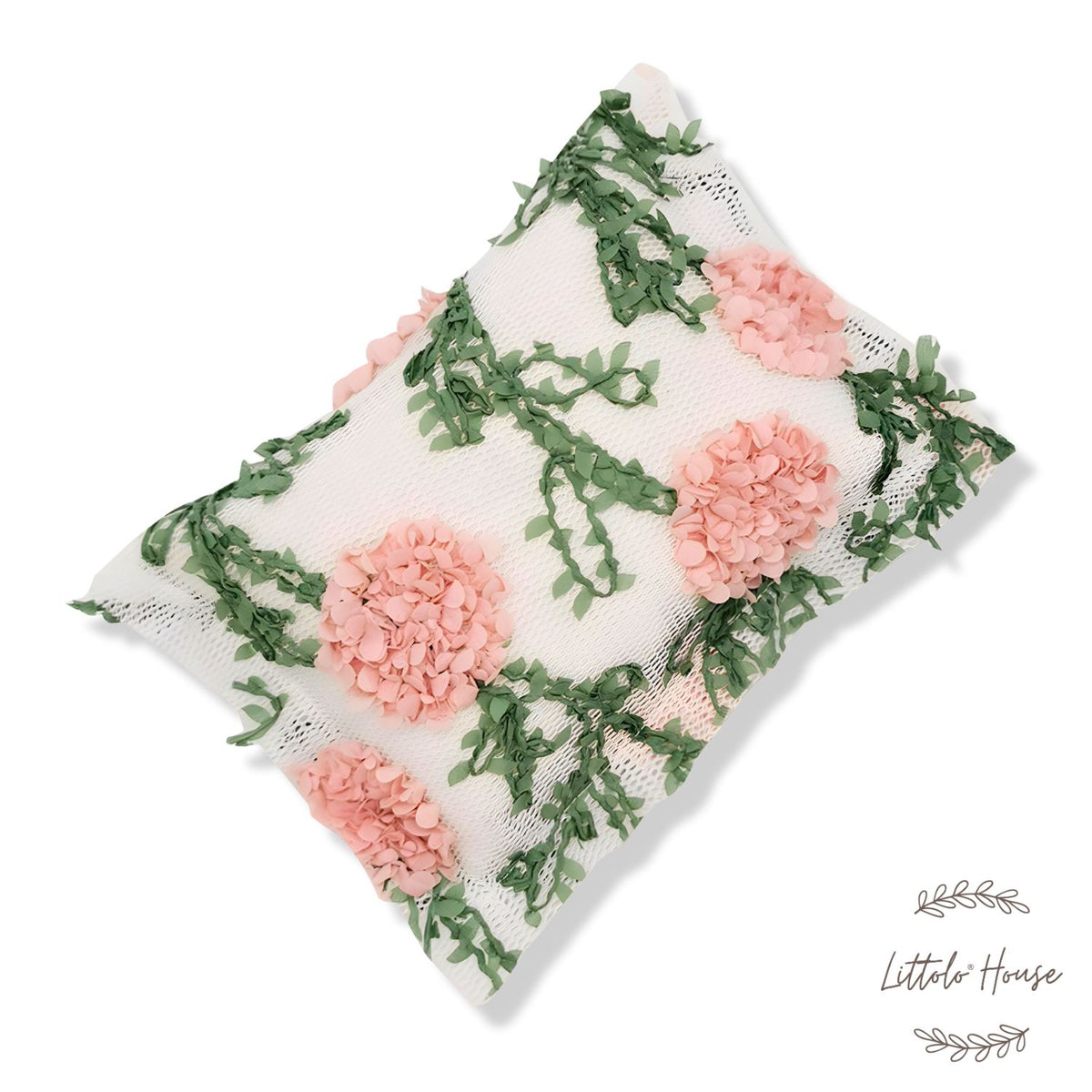 Attached Flower Net Pillow P16 Pack of 1 | NB | Off White