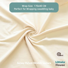 Neutral Jersey Velvet Stretch Wrap | Beige