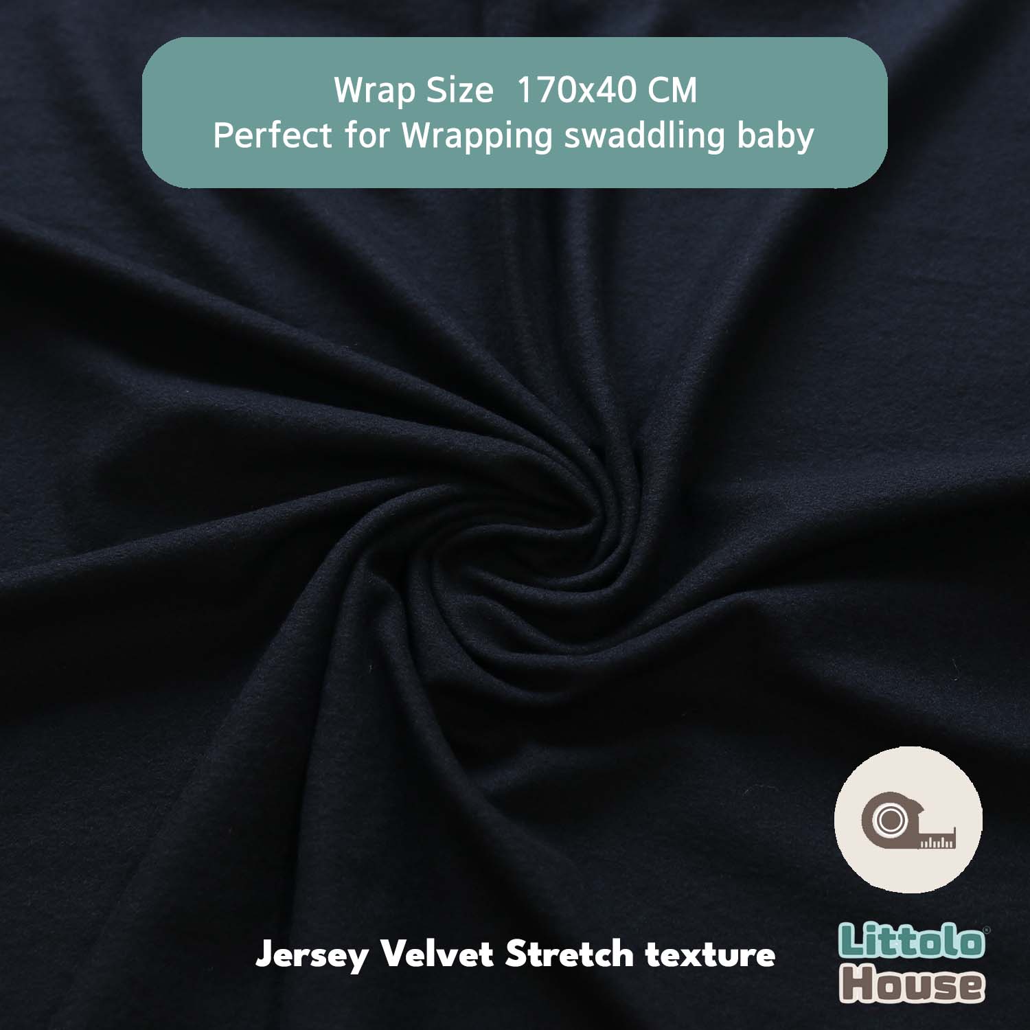 Neutral Jersey Velvet Stretch Wrap | Black