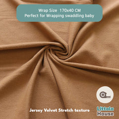 Neutral Jersey Velvet Stretch Wrap | Brown