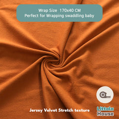 Neutral Jersey Velvet Stretch Wrap | Burnt Orange