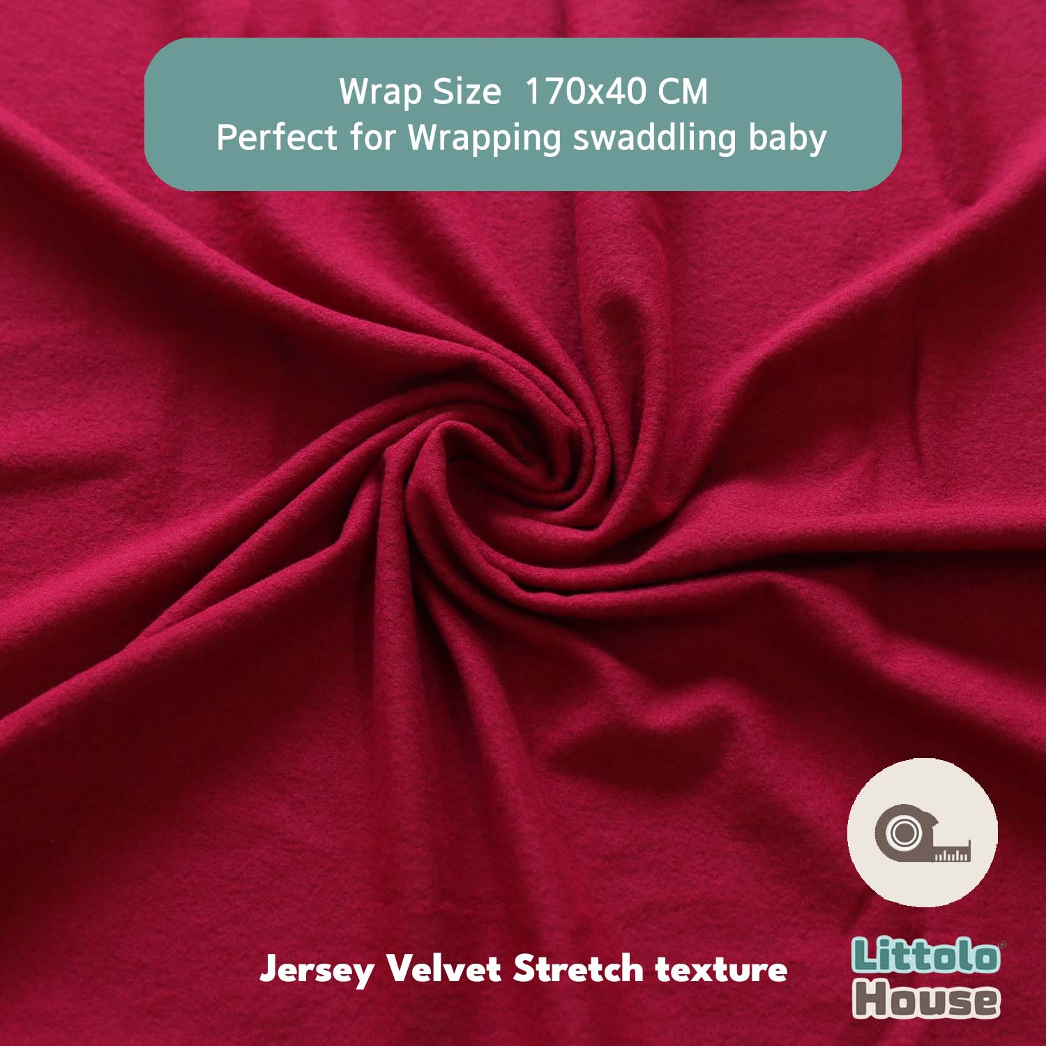 Neutral Jersey Velvet Stretch Wrap | Cherry