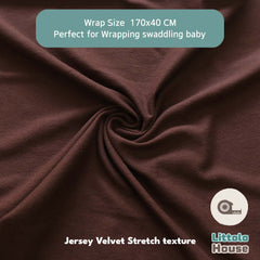 Neutral Jersey Velvet Stretch Wrap | Coffee