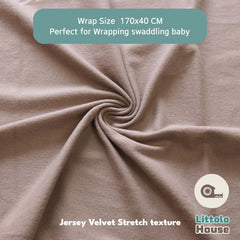 Neutral Jersey Velvet Stretch Wrap | Light Brown