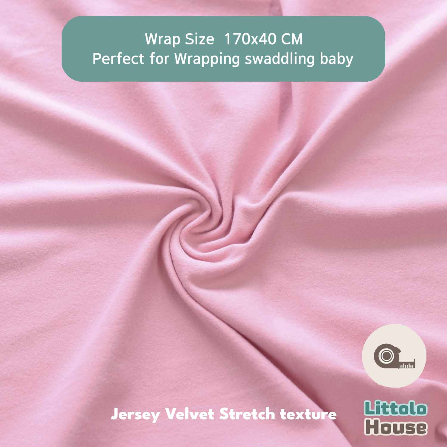 Neutral Jersey Velvet Stretch Wrap | Salmon