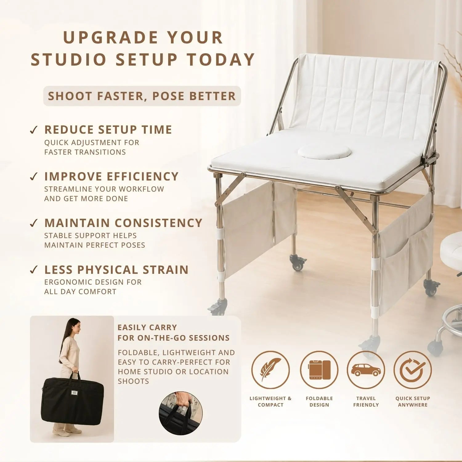 Newborn PhotoFlexi Trolley | Posing Aids | White (Advance Booking)
