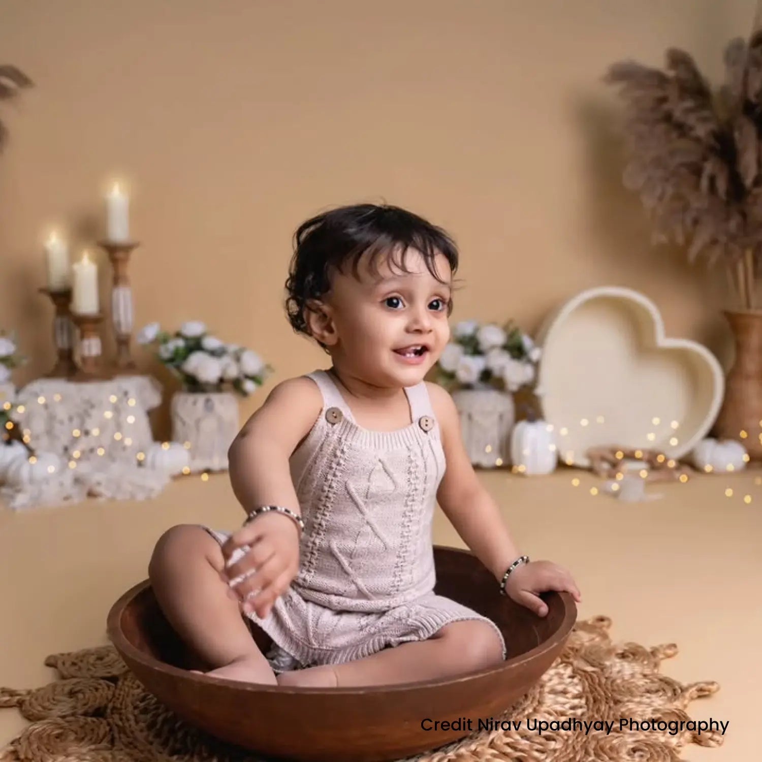 Baby Knit Romper Outfit O041 | 1Y | Beige