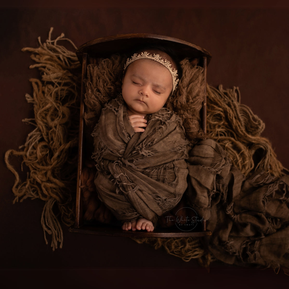 Non Stretchy Cotton Textured Wrap | Coffee