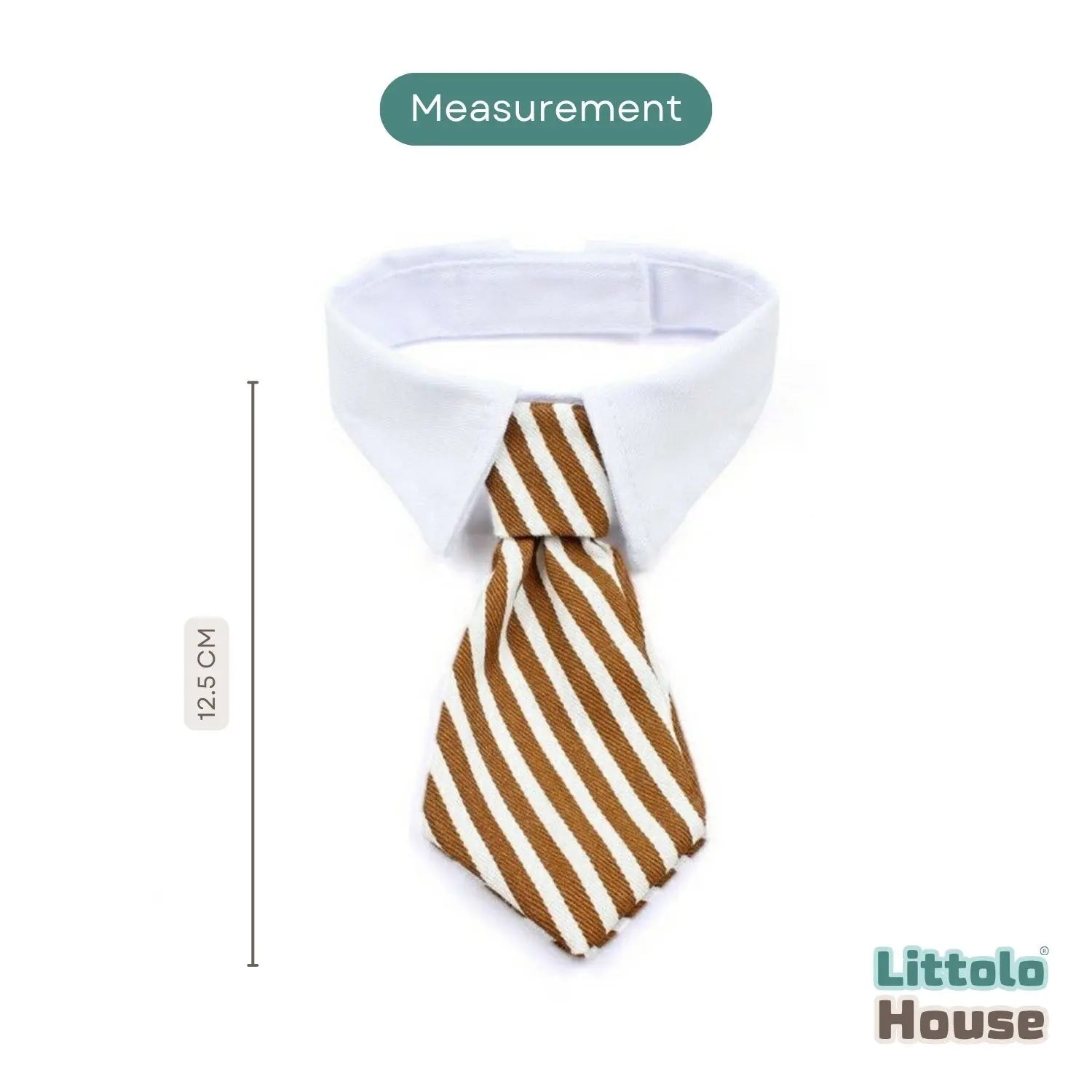 Baby Tie Collar Outfit O083 | NB | White Brown