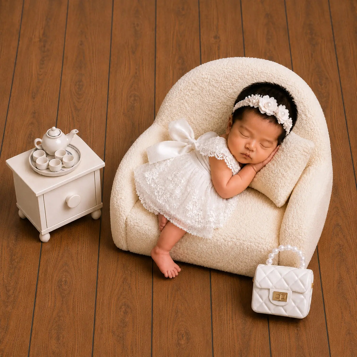 Pearl Mini Sling Bag | White