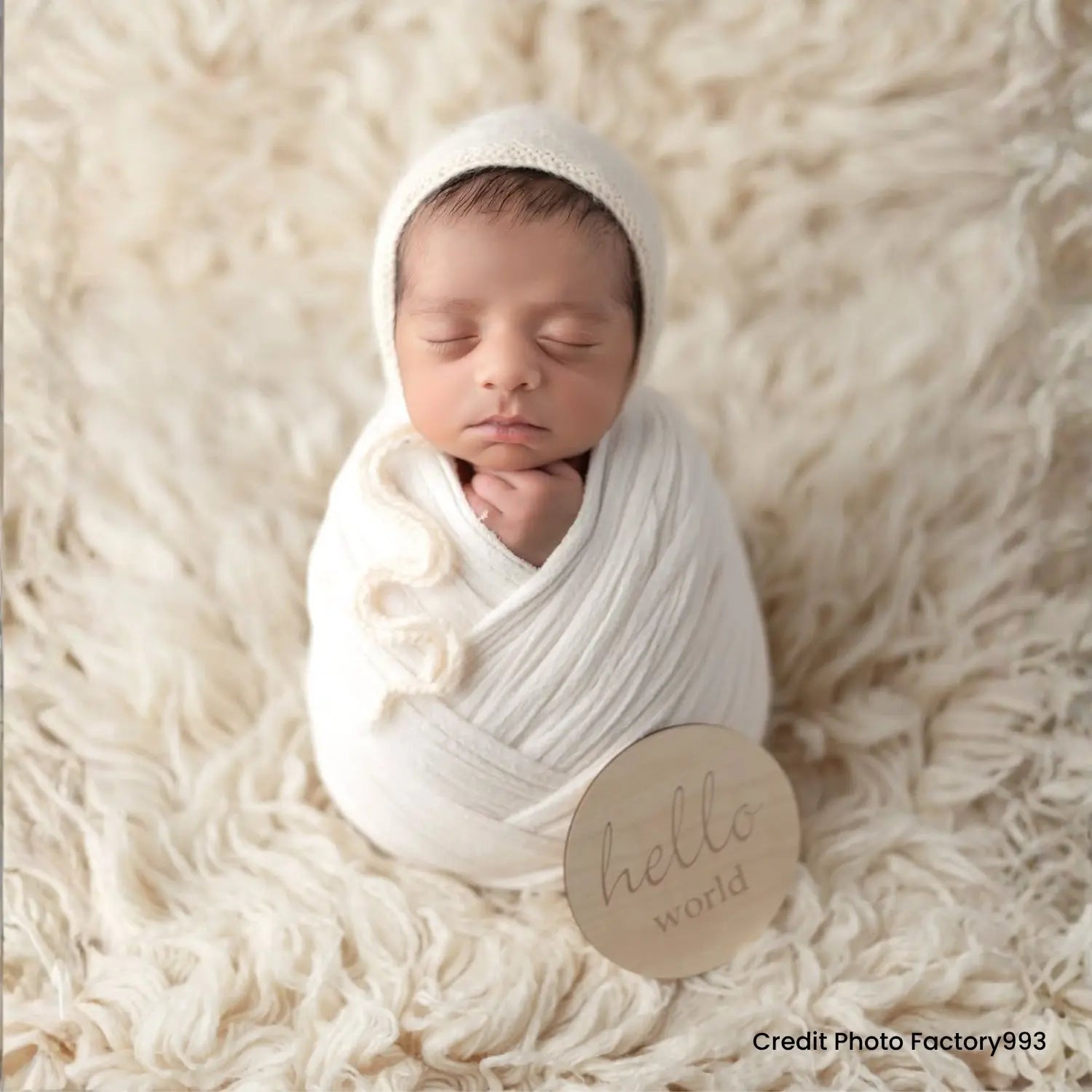 Baby Woolen Bonnet B042 | NB | Off White