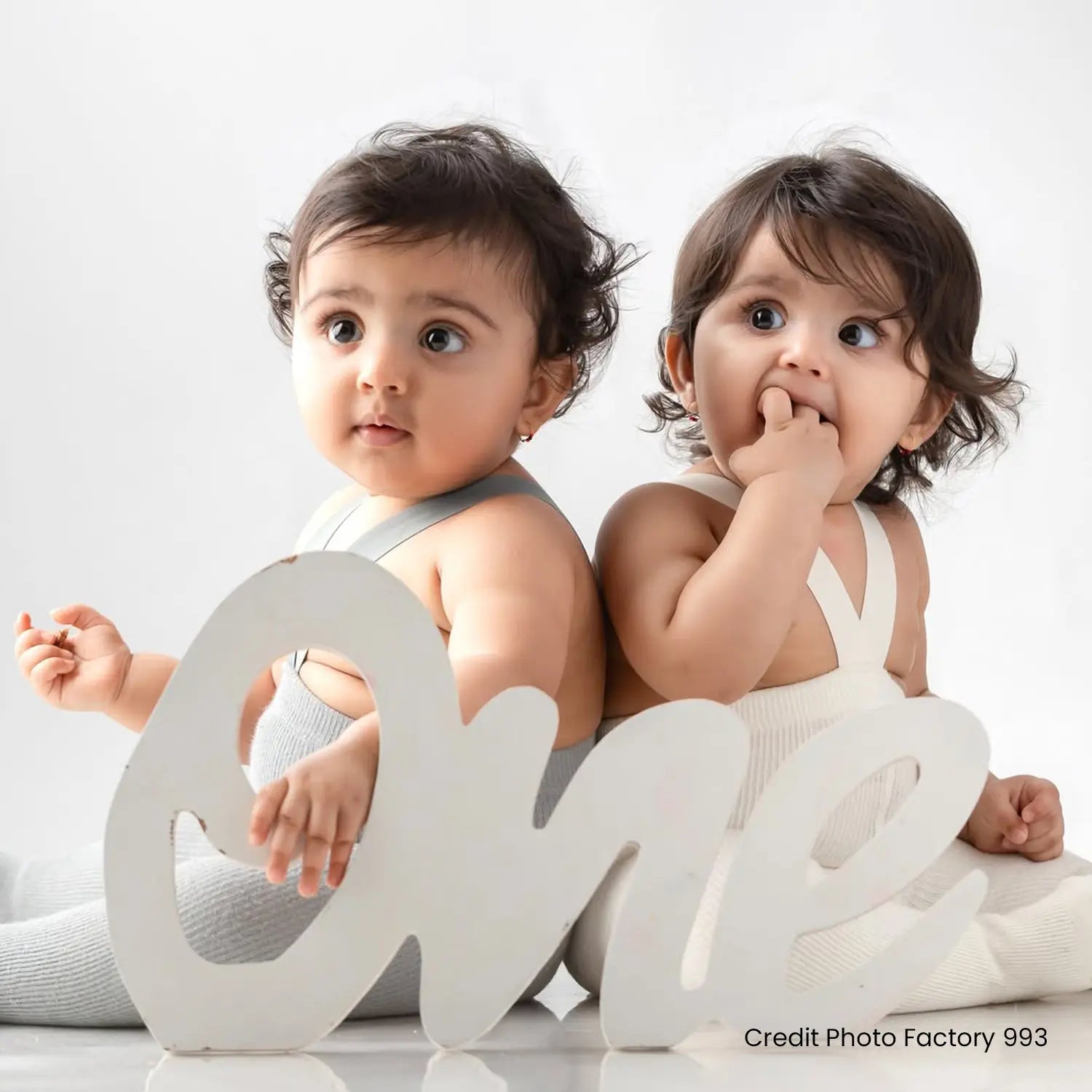Cursive ONE Sign for First Birthday C1 | Wooden Decorative | White