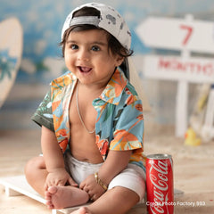Baby Boy Shirt with Shorts O122 | 1Y | Tropical Flower Print