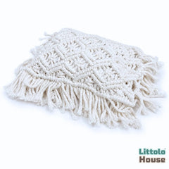 Handwoven Macrame Pillow P24 Pack of 1 | NB | White