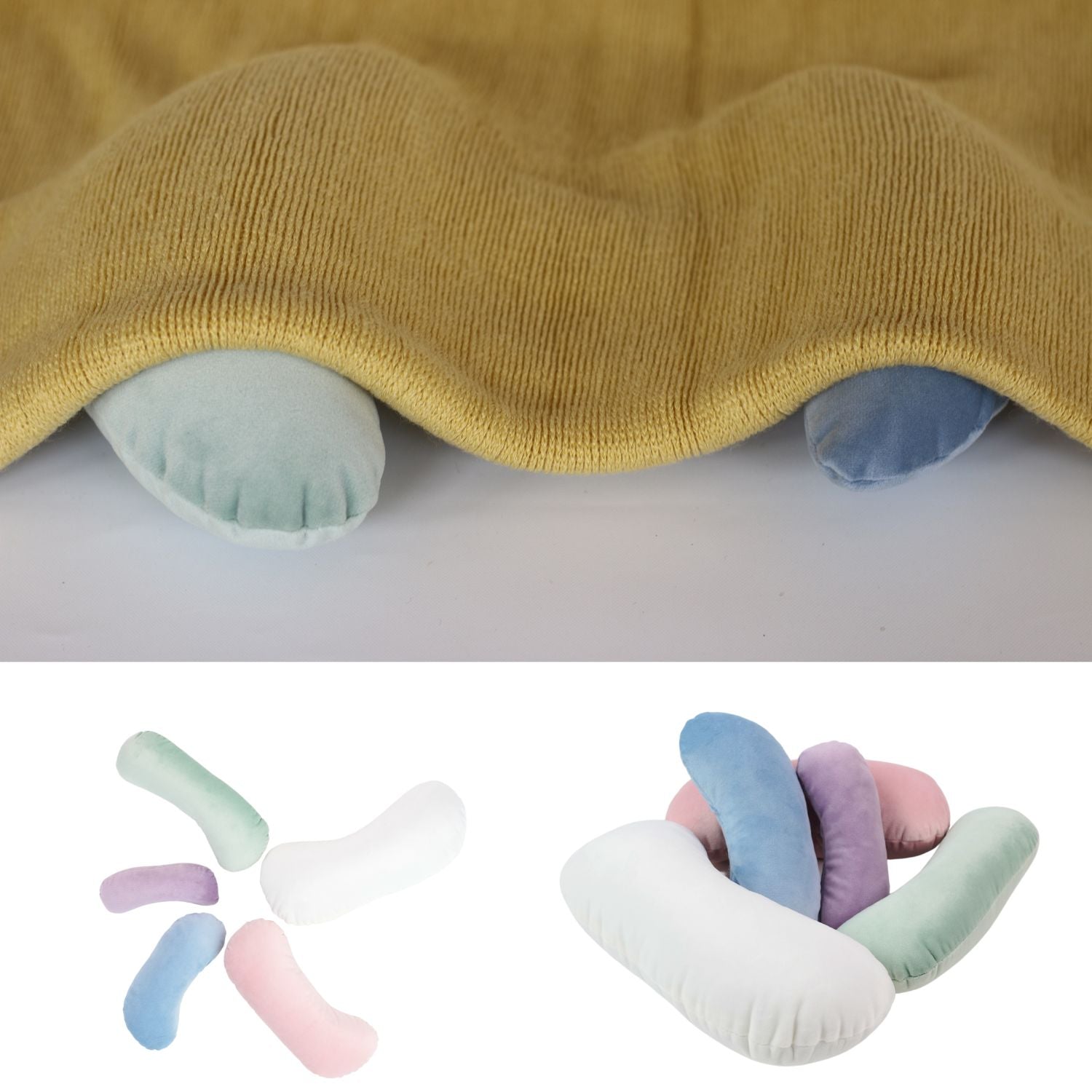 Posing Pillow P21 Set of 5 Rounded Moon Shape for Soft Curves | NB | Multicolour