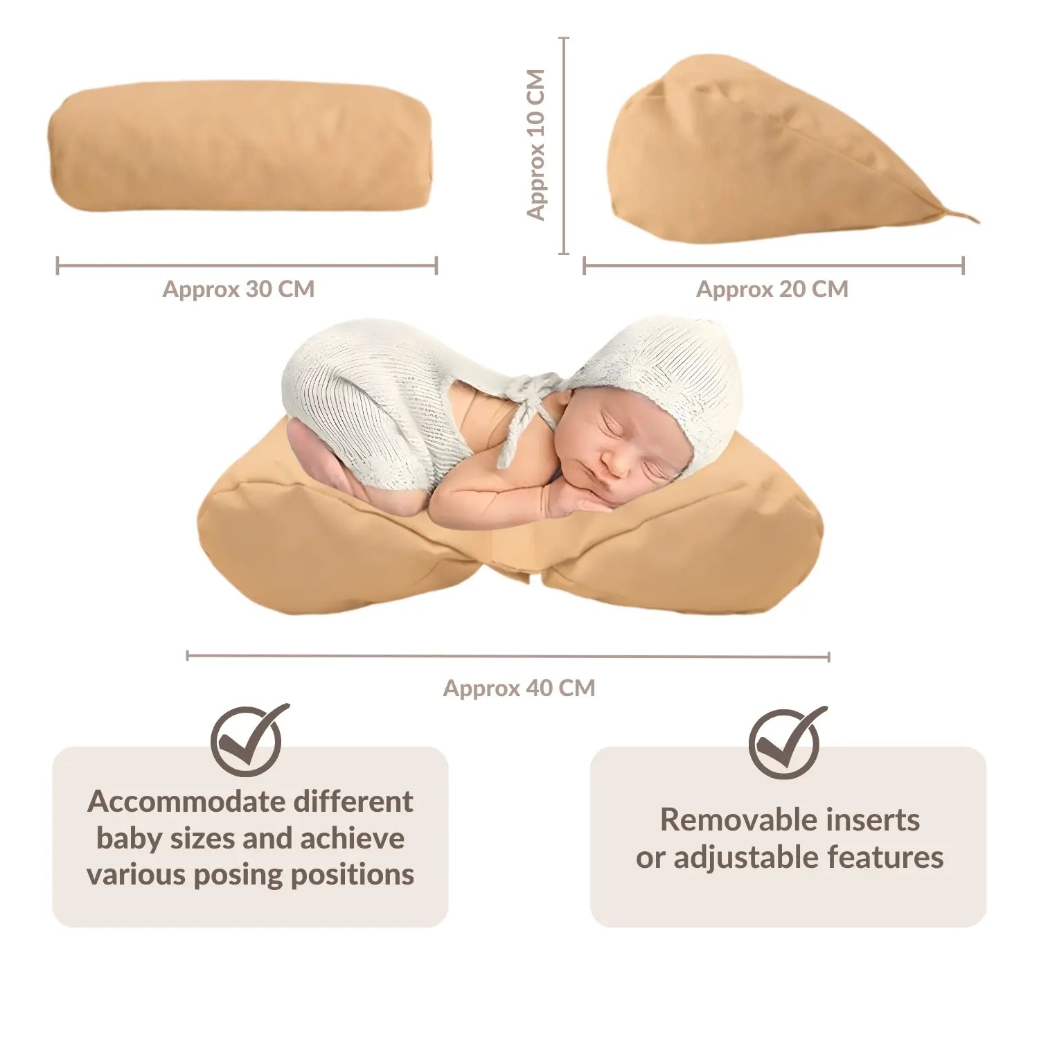 Posing Aid Butterfly Style P15 Set of 2 | NB | Light Brown