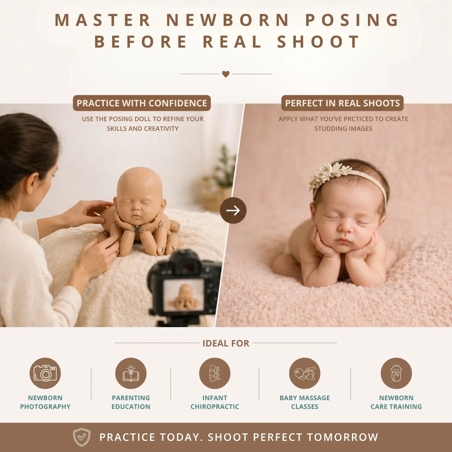 Posing Baby Doll | Posing Aids | Cream