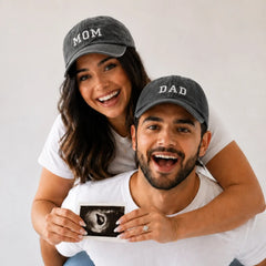 Pregnancy Announcement Mom & Dad Caps A055 | Adult | Black