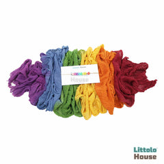 Rainbow Cheese Wrap of 260 CM length with Hairband SR048 | Set of 2 | Multicolor Dark Shades