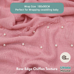 Raw Edge Chiffon Pearl Draping Wrap | Medium Orchid