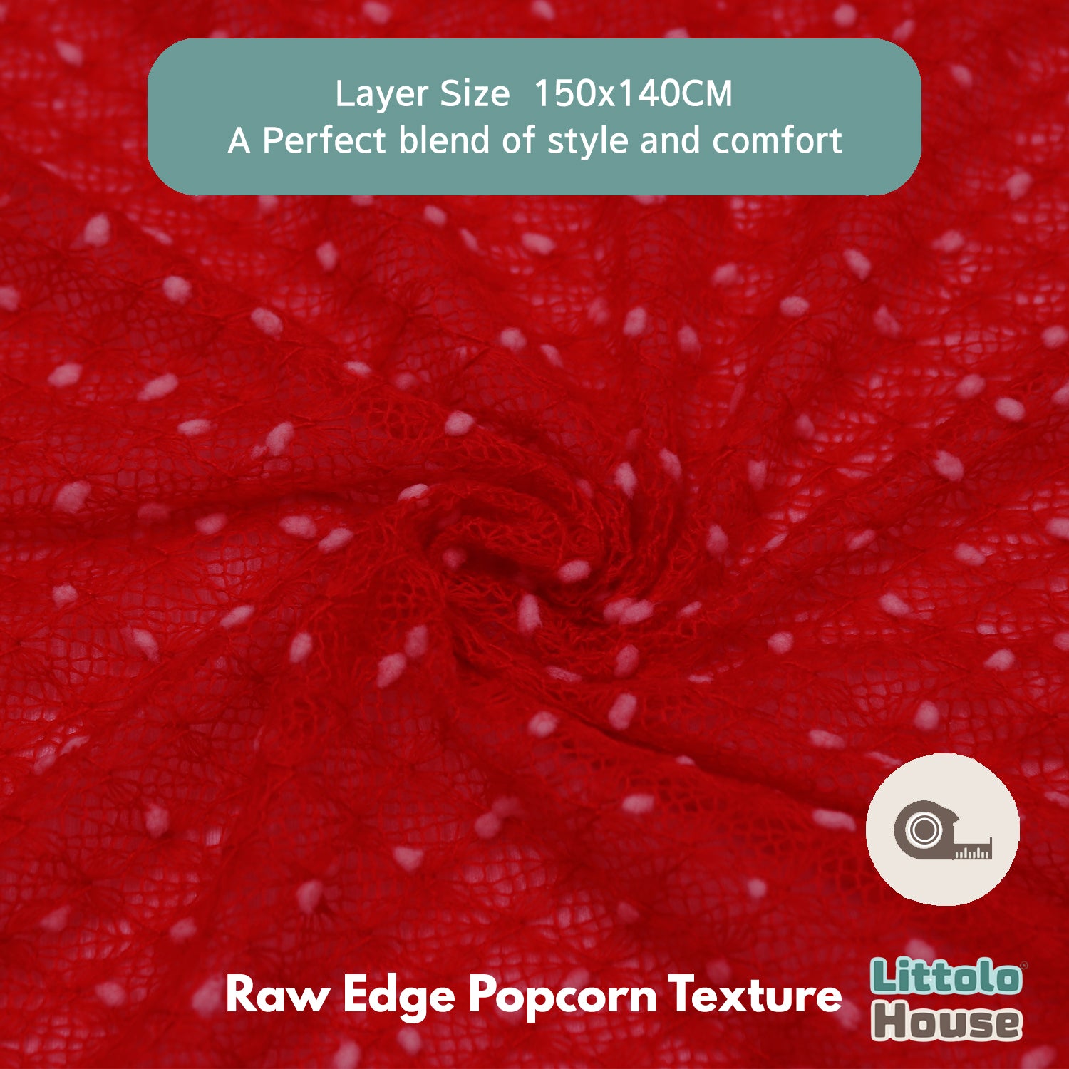 Raw Edge Popcorn Layer L037 | Red Orange