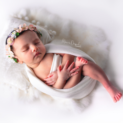 Neutral Jersey Velvet Stretch Wrap | White